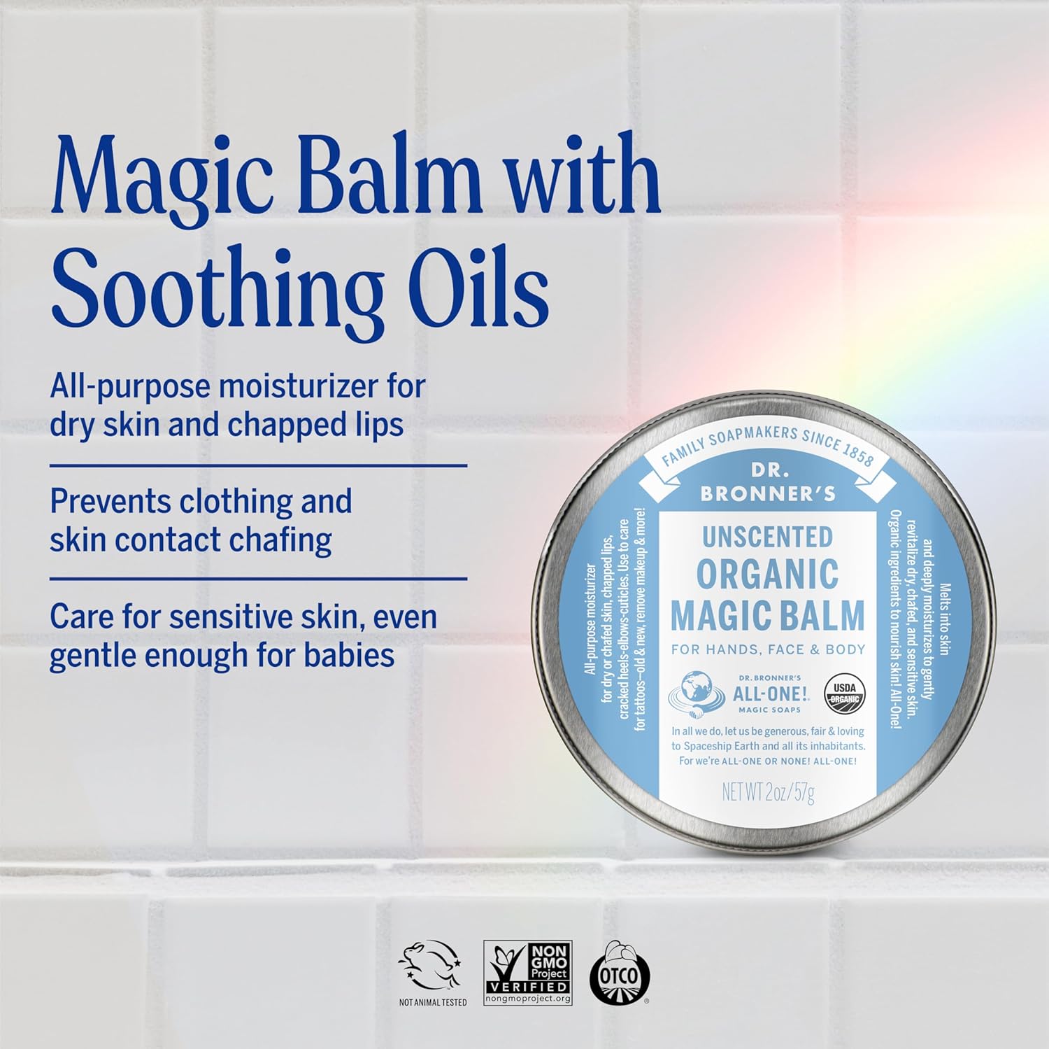 Dr. Bronner's - Organic Magic Balm - Baby Unscented, Made with Organic Beeswax & Hemp Oil, Moisturizes & Soothes Hands, Face & Body - 2