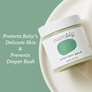 Esembly Everyday Balm, Organic Diaper Balm for Delicate Baby Skin, Diaper Rash Prevention, Multiple Uses Including Nipple Cream, Cradle Cap, Dry and Chapped Skin, Made in USA, 4oz - 4
