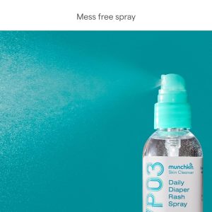 Munchkin HYP03 Diaper Rash Hypochlorous Acid Spray for Face and Body, FSA Eligible, Removes Rash-Causing Germs, Helps Promote Healing, Gentle for Sensitive & Eczema-Prone Skin, 3.4 Ounce - 3
