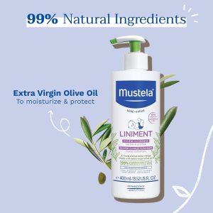 Mustela Liniment - No-Rinse Baby Cleanser for Diaper Change - with Extra Virgin Olive Oil - Fragrance-Free - 13.52 fl. Oz - 3