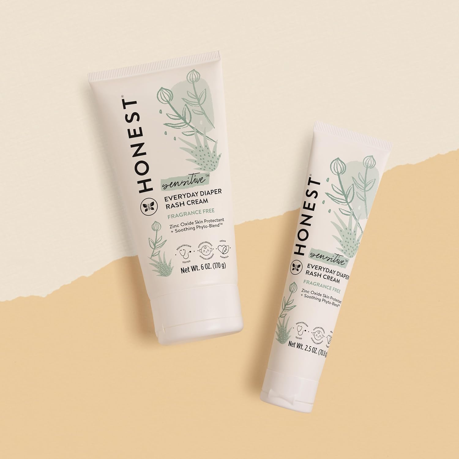 The Honest Company Hypoallergenic Diaper Rash Cream - Moisturizing + Calming Zinc Oxide Ointment - NEA Recognized, Cruelty Free - Value Size, 6 oz - 7