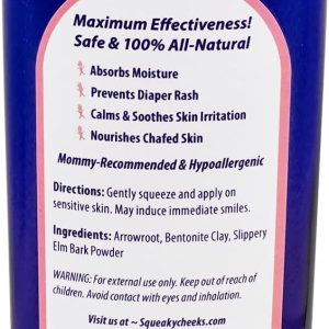 Squeaky Cheeks Baby Powder (5oz) - Organic - Unscented Talc-Free and All Natural Powder - Effective Relief from Rash Wetness and Itching - Also Ideal for Adults - 2