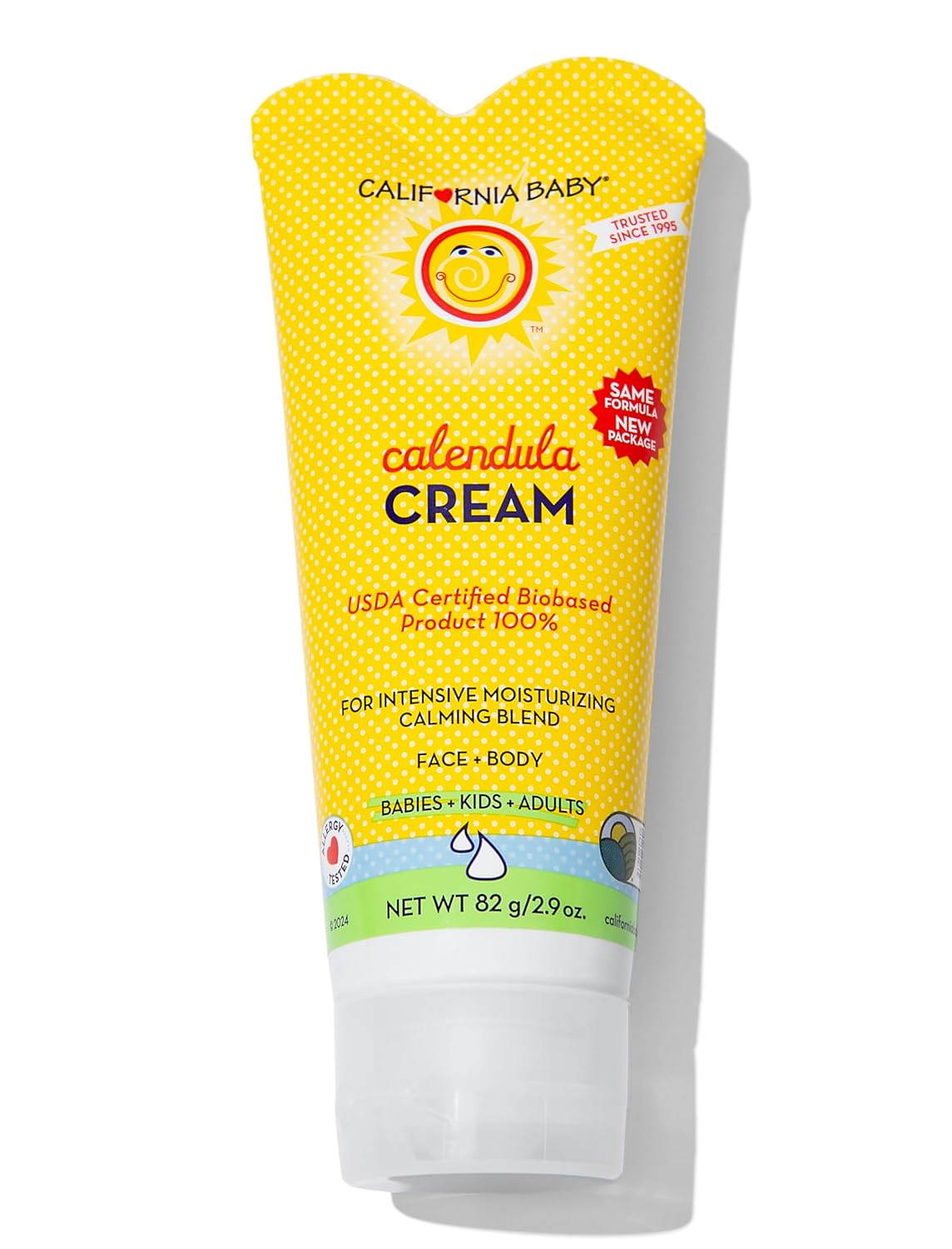 California Baby Calendula Cream - 100% Plant-Based Moisturizer - Lavender Baby Lotion - Face Moisturizer For Dry Skin - Hypoallergenic - 2.9 oz - 82g - 1