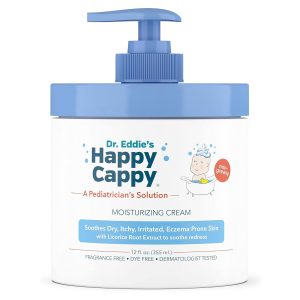 Happy Cappy Moisturizing Cream - Baby Cream for Eczema-Prone Skin, Dry Skin Lotion for Infants, Toddlers & Kids, Pediatrician-Formulated, Gentle, Paraben Free, Hypoallergenic, Sulfate Free - 12 fl oz - 1