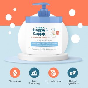 Happy Cappy Moisturizing Cream - Baby Cream for Eczema-Prone Skin, Dry Skin Lotion for Infants, Toddlers & Kids, Pediatrician-Formulated, Gentle, Paraben Free, Hypoallergenic, Sulfate Free - 12 fl oz - 2