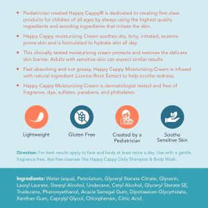 Happy Cappy Moisturizing Cream - Baby Cream for Eczema-Prone Skin, Dry Skin Lotion for Infants, Toddlers & Kids, Pediatrician-Formulated, Gentle, Paraben Free, Hypoallergenic, Sulfate Free - 12 fl oz - 3