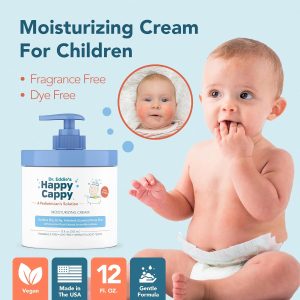 Happy Cappy Moisturizing Cream - Baby Cream for Eczema-Prone Skin, Dry Skin Lotion for Infants, Toddlers & Kids, Pediatrician-Formulated, Gentle, Paraben Free, Hypoallergenic, Sulfate Free - 12 fl oz - 4