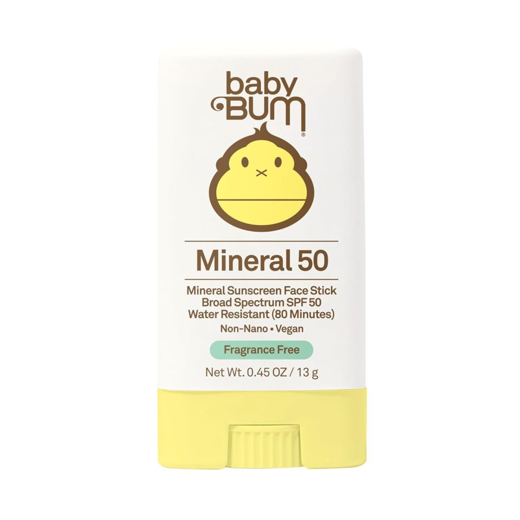 Sun Bum Baby Bum Mineral SPF 50 Sunscreen Stick - Hawaii 104 Act Compliant - UVA-UVB Face and Body Protection - Unscented for Sensitive Skin - Travel Size - 0.45 Oz - 1
