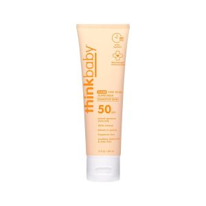 Thinkbaby Baby Sunscreen for Sensitive Skin, 3 Fl Oz, SPF 50 Clear Zinc Oxide Baby Mineral Sunscreen, Broad Spectrum UVA-UVB Protection, Natural, Water Resistant, Reef Safe, Vegan - 1