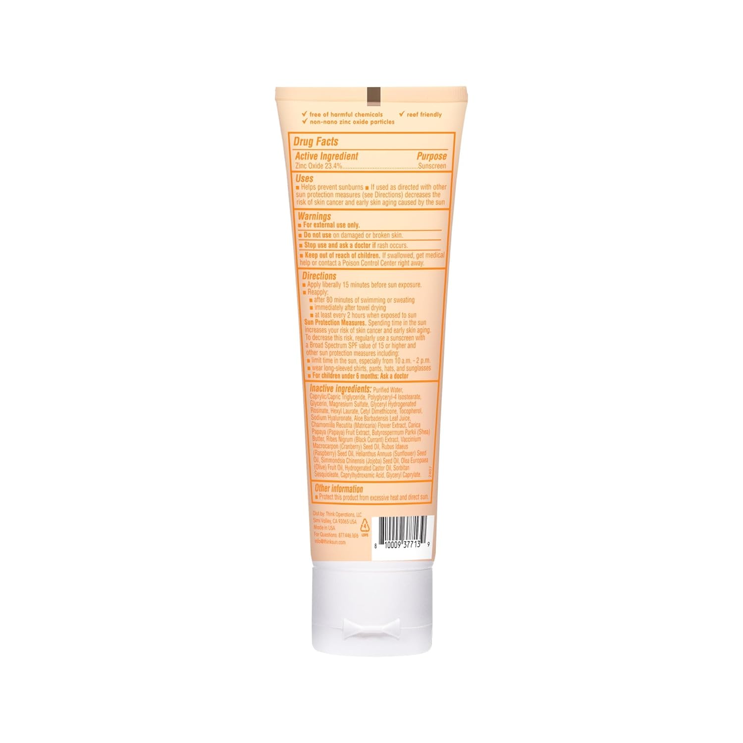 Thinkbaby Baby Sunscreen for Sensitive Skin, 3 Fl Oz, SPF 50 Clear Zinc Oxide Baby Mineral Sunscreen, Broad Spectrum UVA-UVB Protection, Natural, Water Resistant, Reef Safe, Vegan - 8