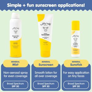 Tubby Todd Face and Body Mineral Protection Sunscreen Kit for Baby, Toddler and Kids - The Sun Bundle - Sunscreen Lotion 4 Fl Oz, Sunscreen Spray 6 Fl Oz and Sunstick 0.5 Oz - Fragrance-Free - 3