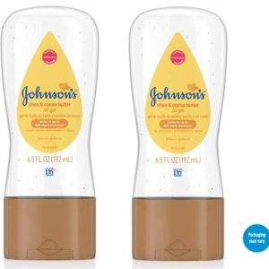 Johnsons Baby Oil Gel with Shea & Cocoa Butter, 6.5 fl. oz (Pack of 2) - 1