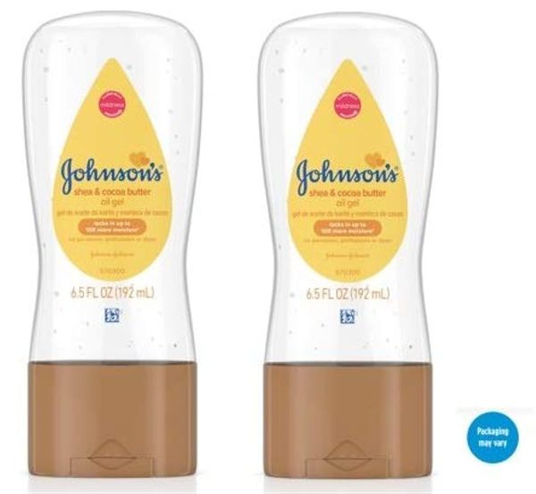 Johnsons Baby Oil Gel with Shea & Cocoa Butter, 6.5 fl. oz (Pack of 2) - 1