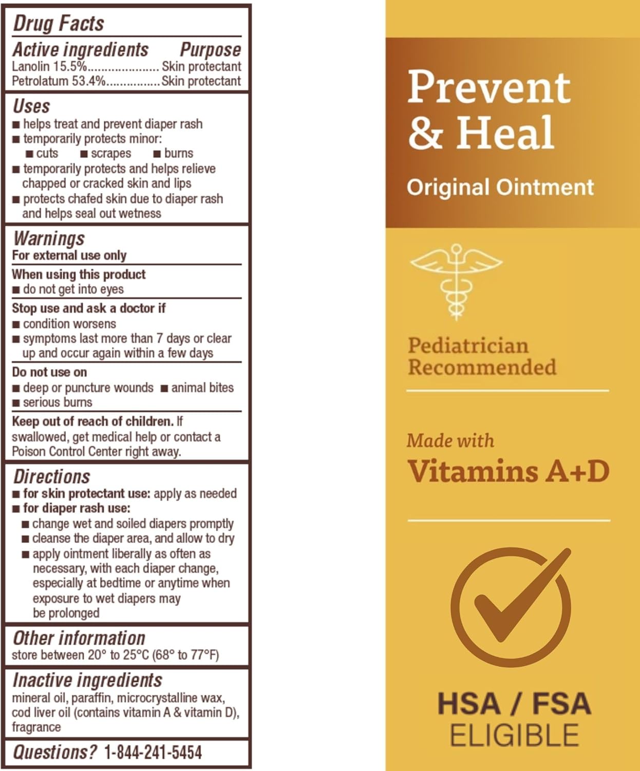 A+D Original Diaper Rash Ointment Prevents & Treats Diaper Rash, Moisturizing Skin Protectant with Vitamins A & D, Healing Skin Ointment for Dry and Cracked Skin 4oz - Image 6