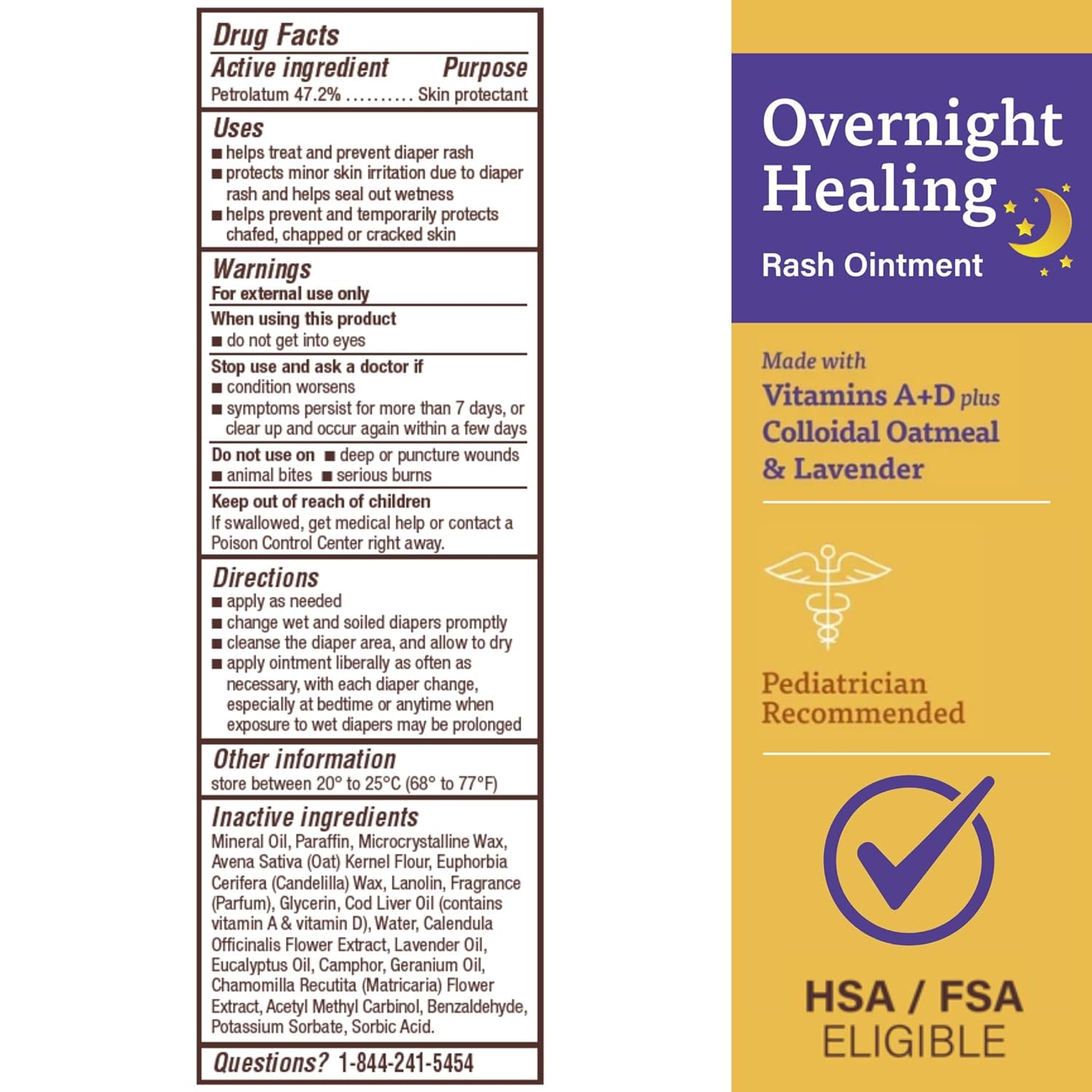 A+D Overnight Healing Diaper Rash Ointment - Soothes, Protects & Relieves Diaper Rash Overnight with Lavender & Colloidal Oatmeal - Healing Ointment for Red, Itchy, Irritated Skin - 15.2 oz Jar - Image 7