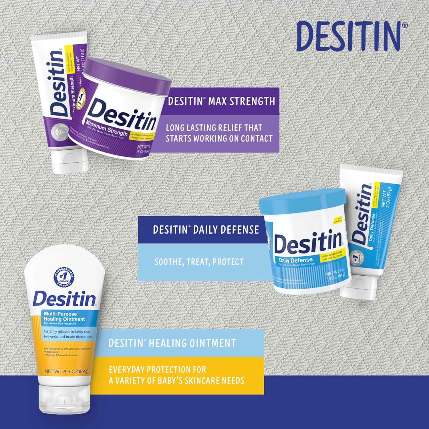 Desitin Maximum Strength Baby Diaper Rash Cream, 40% Zinc Oxide, Hypoallergenic No Added Parabens & Dyes, Protects & Relieves Baby’s Skin for Up to 12 Hours, Prevents Diaper Rash, 4.8 oz Tube - Image 3