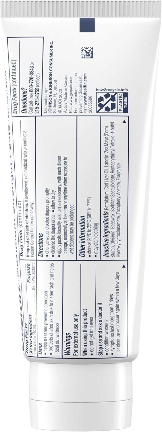 Desitin Maximum Strength Baby Diaper Rash Cream, 40% Zinc Oxide, Hypoallergenic No Added Parabens & Dyes, Protects & Relieves Baby’s Skin for Up to 12 Hours, Prevents Diaper Rash, 4.8 oz Tube - Image 2