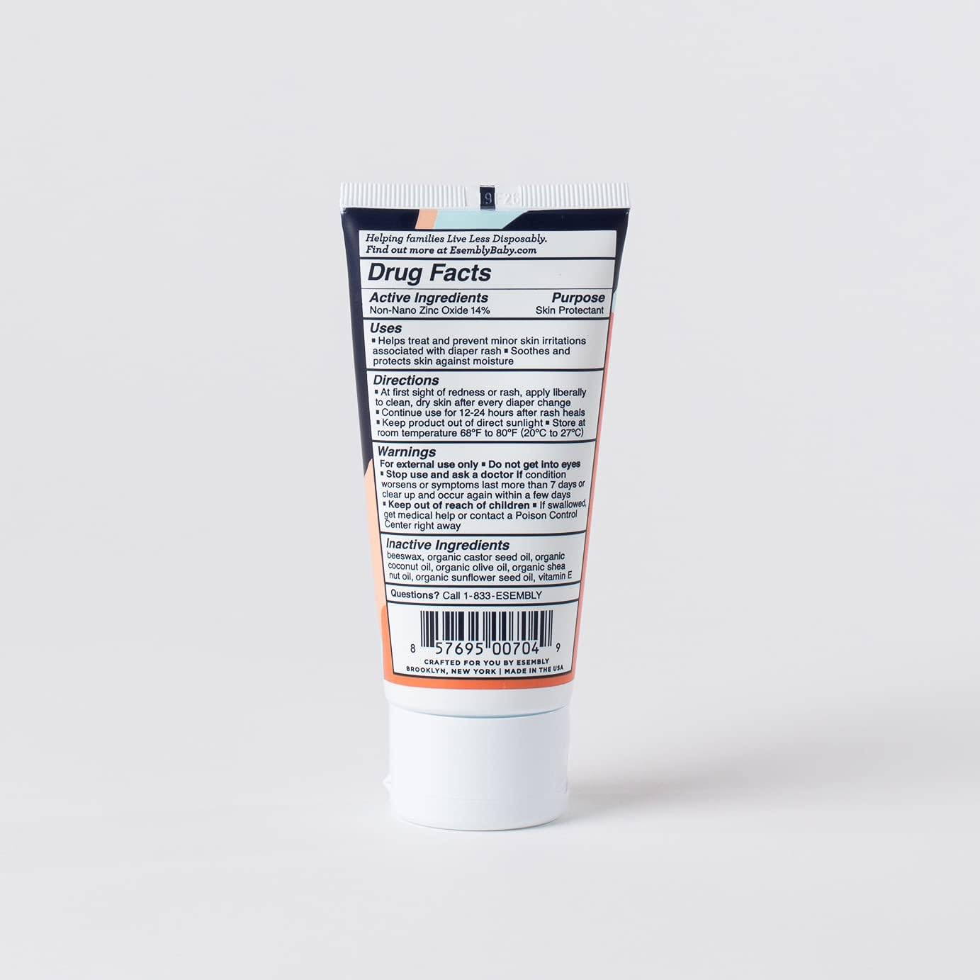 Esembly Rash Relief Cream, Organic and Cloth Friendly Zinc Oxide Barrier Cream, Soothes and Heals Diaper Rash, Natural Aid for Baby Bottom Discomfort, 3oz - Image 2