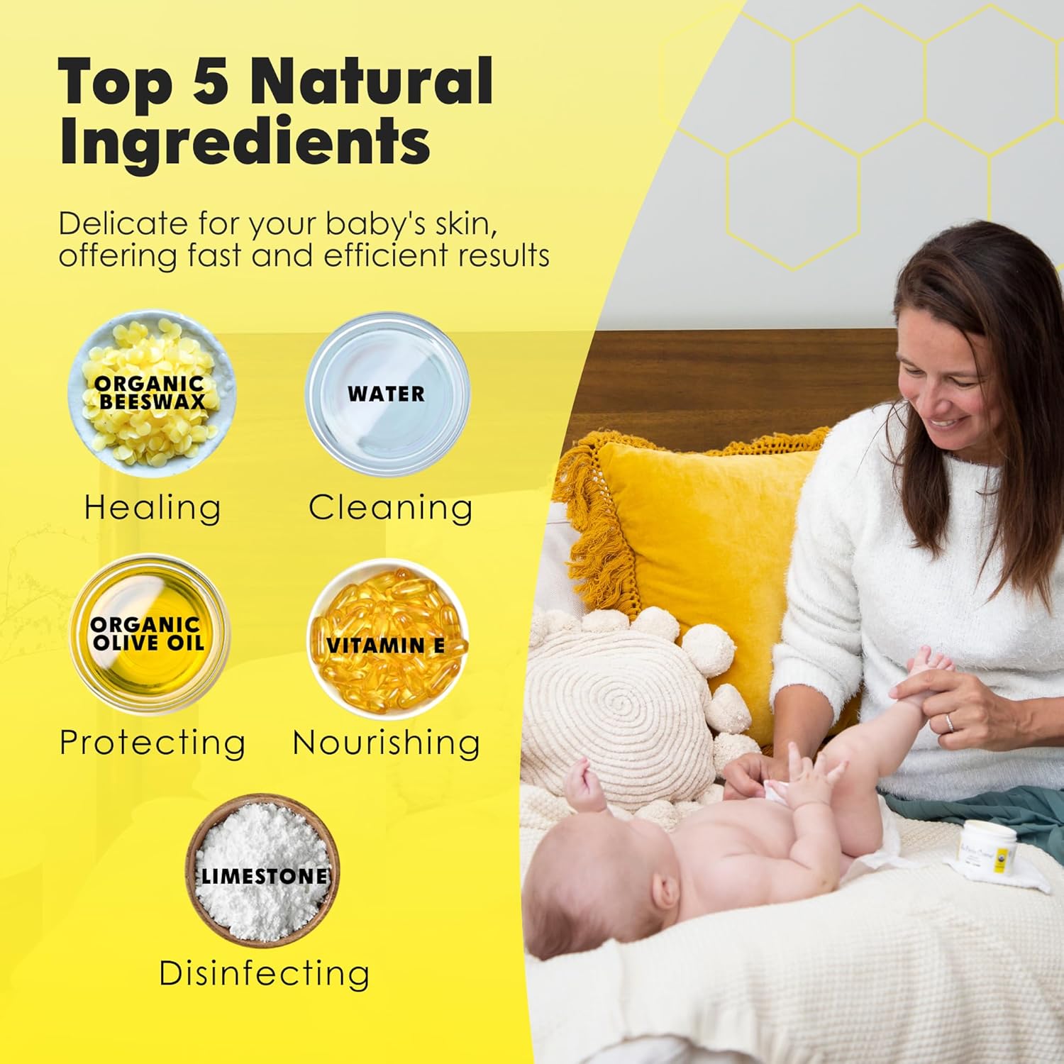 La Petite Creme French Organic Diaper Balm (4 oz) - Healing & Nourishing Diaper Cream - Gentle & Safe Liniment Baby Lotion - USDA Certified Organic - Baby Essentials for Newborn - Image 8