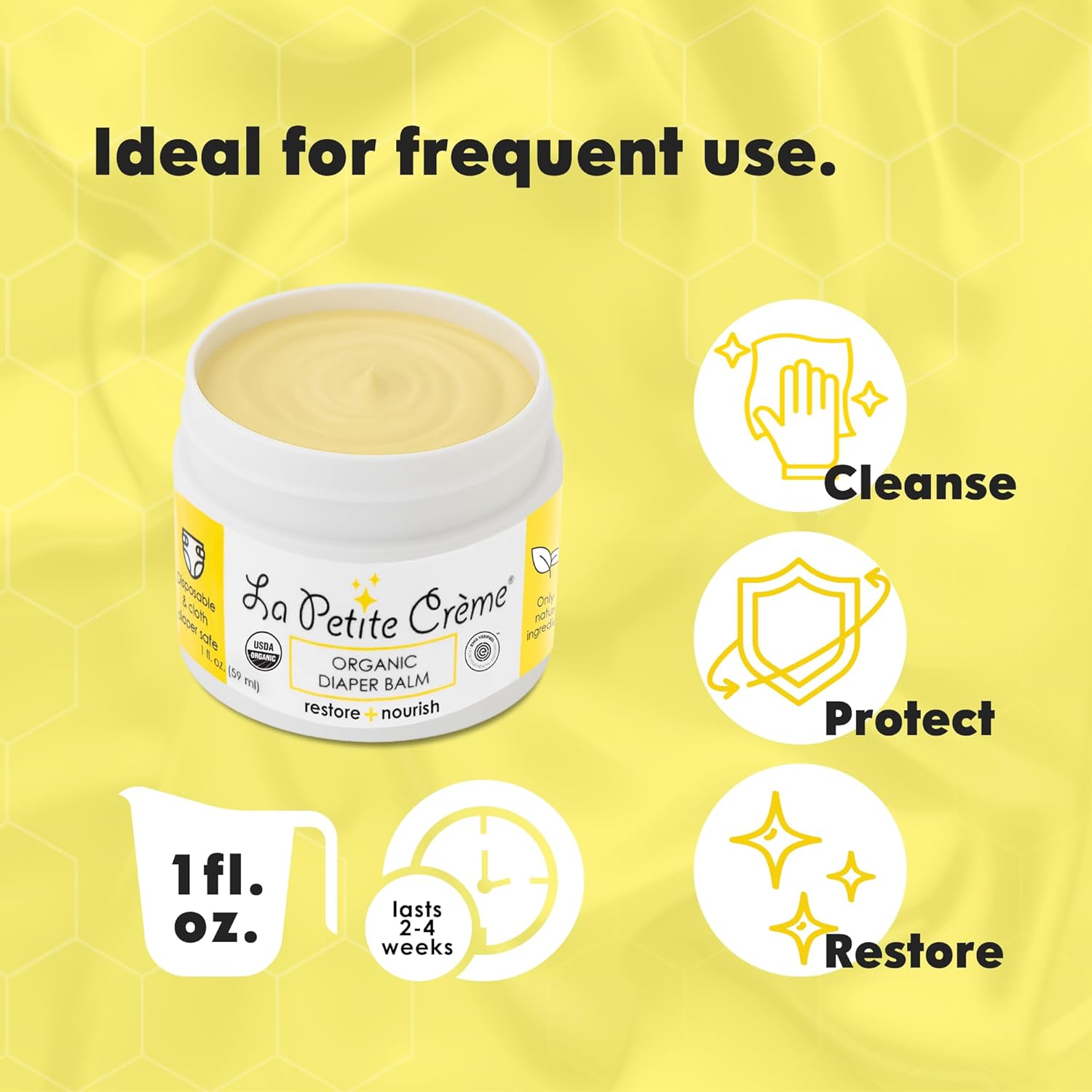 La Petite Creme French Organic Diaper Balm (4 oz) - Healing & Nourishing Diaper Cream - Gentle & Safe Liniment Baby Lotion - USDA Certified Organic - Baby Essentials for Newborn - Image 7