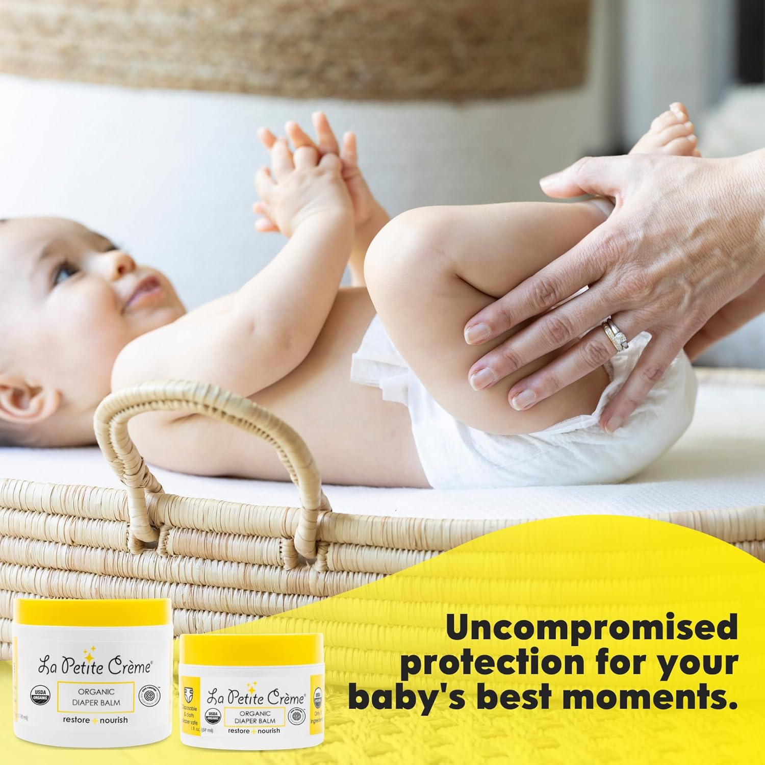 La Petite Creme French Organic Diaper Balm (4 oz) - Healing & Nourishing Diaper Cream - Gentle & Safe Liniment Baby Lotion - USDA Certified Organic - Baby Essentials for Newborn - Image 4