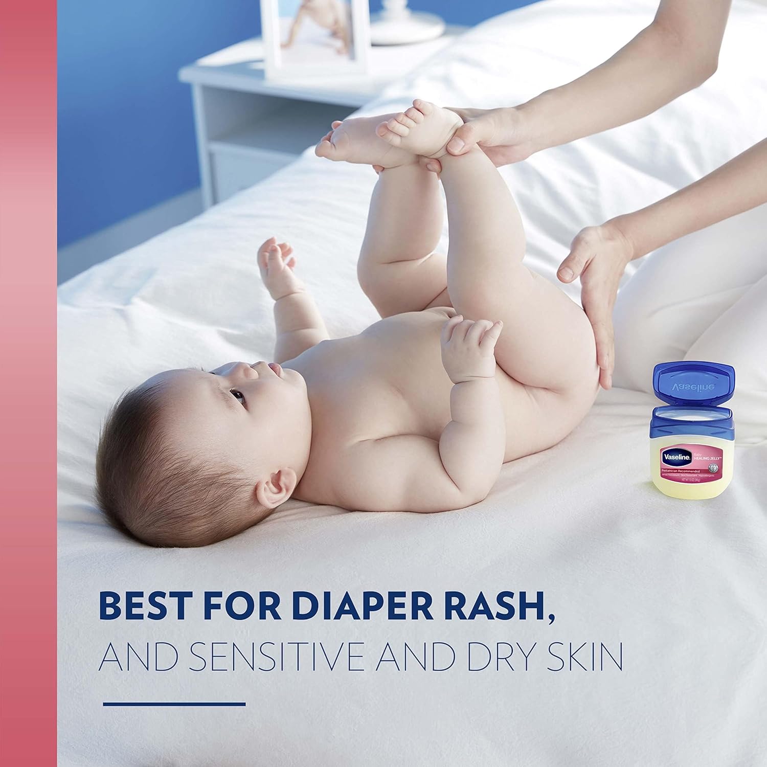 Vaseline Healing Jelly Baby, 2-Pack – Hypoallergenic Moisturizer for Baby Care, Diaper Rash, Sensitive and Dry Skin, Baby Powder Scent, 13 Oz Ea - Image 6
