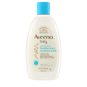 Aveeno Baby Healthy Start Nourishing Newborn Wash, Hypoallergenic Baby Body Wash, Prebiotic Oat, Gently Cleanses Sensitive Skin, No added Fragrances & Parabens, Tear-free, 8 fl. oz - 1