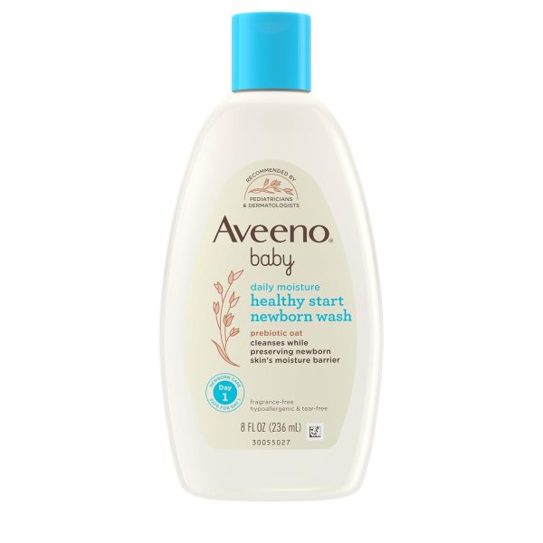 Aveeno Baby Healthy Start Nourishing Newborn Wash, Hypoallergenic Baby Body Wash, Prebiotic Oat, Gently Cleanses Sensitive Skin, No added Fragrances & Parabens, Tear-free, 8 fl. oz - 1