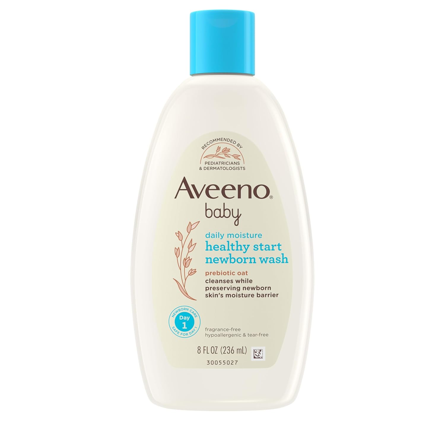 Aveeno Baby Healthy Start Nourishing Newborn Wash, Hypoallergenic Baby Body Wash, Prebiotic Oat, Gently Cleanses Sensitive Skin, No added Fragrances & Parabens, Tear-free, 8 fl. oz - 1