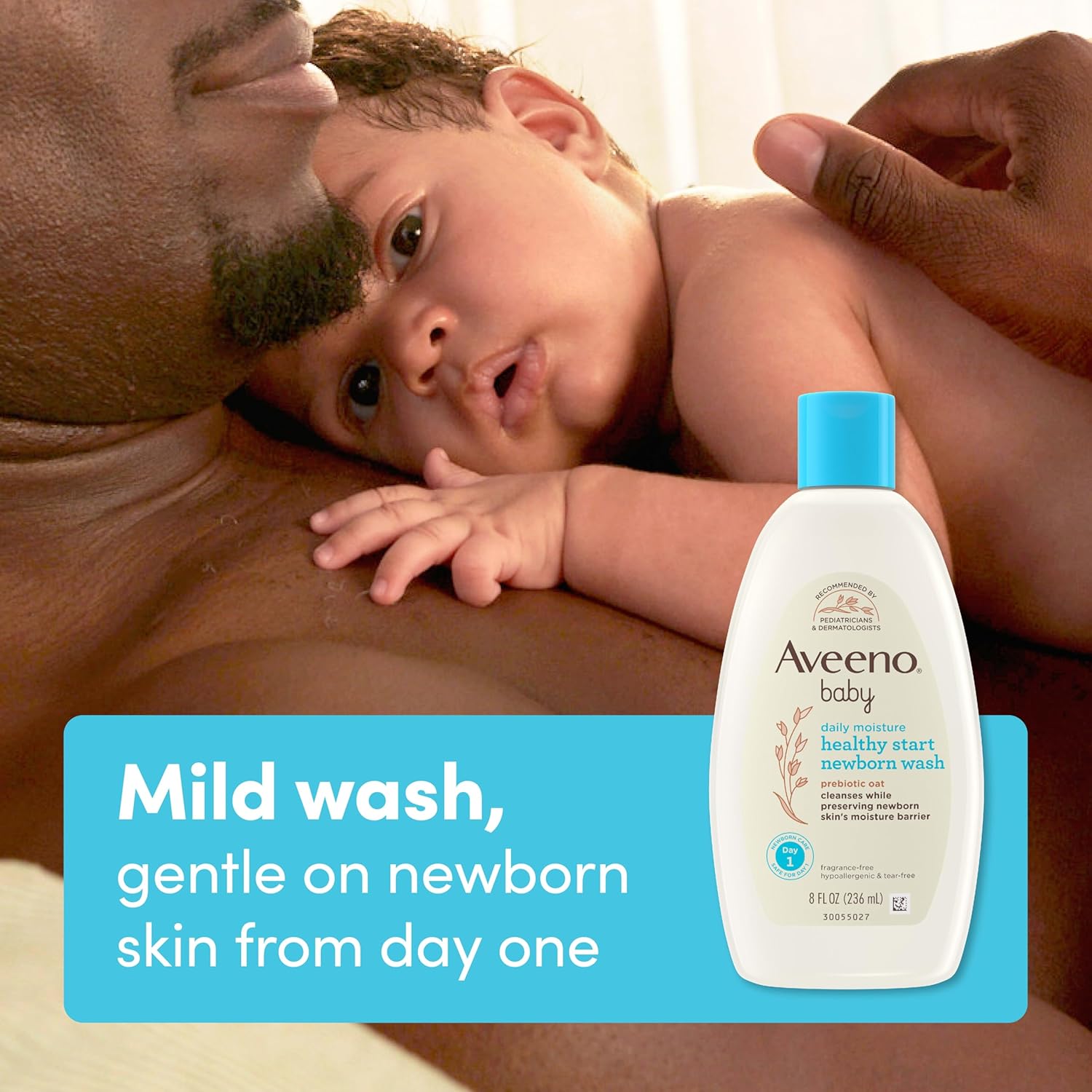 Aveeno Baby Healthy Start Nourishing Newborn Wash, Hypoallergenic Baby Body Wash, Prebiotic Oat, Gently Cleanses Sensitive Skin, No added Fragrances & Parabens, Tear-free, 8 fl. oz - Image 8