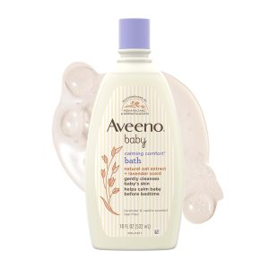 Aveeno Baby Nighttime Calming Comfort Bath, Baby Body Wash for Skin & Hair with Natural Oat Extract, Soothing Lavender & Vanilla Scent, Tear-Free Formula, No Added Parabens & Phthalates, 18 Fl Oz - 1