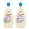 Aveeno Kids Sensitive Skin Face and Body Wash with Oat Extract, Gently Washes Away Dirt and Germs Without Drying, Tear-Free, Hypoallergenic Kids Body Wash, 18 fl. oz, 2 Pack - 1