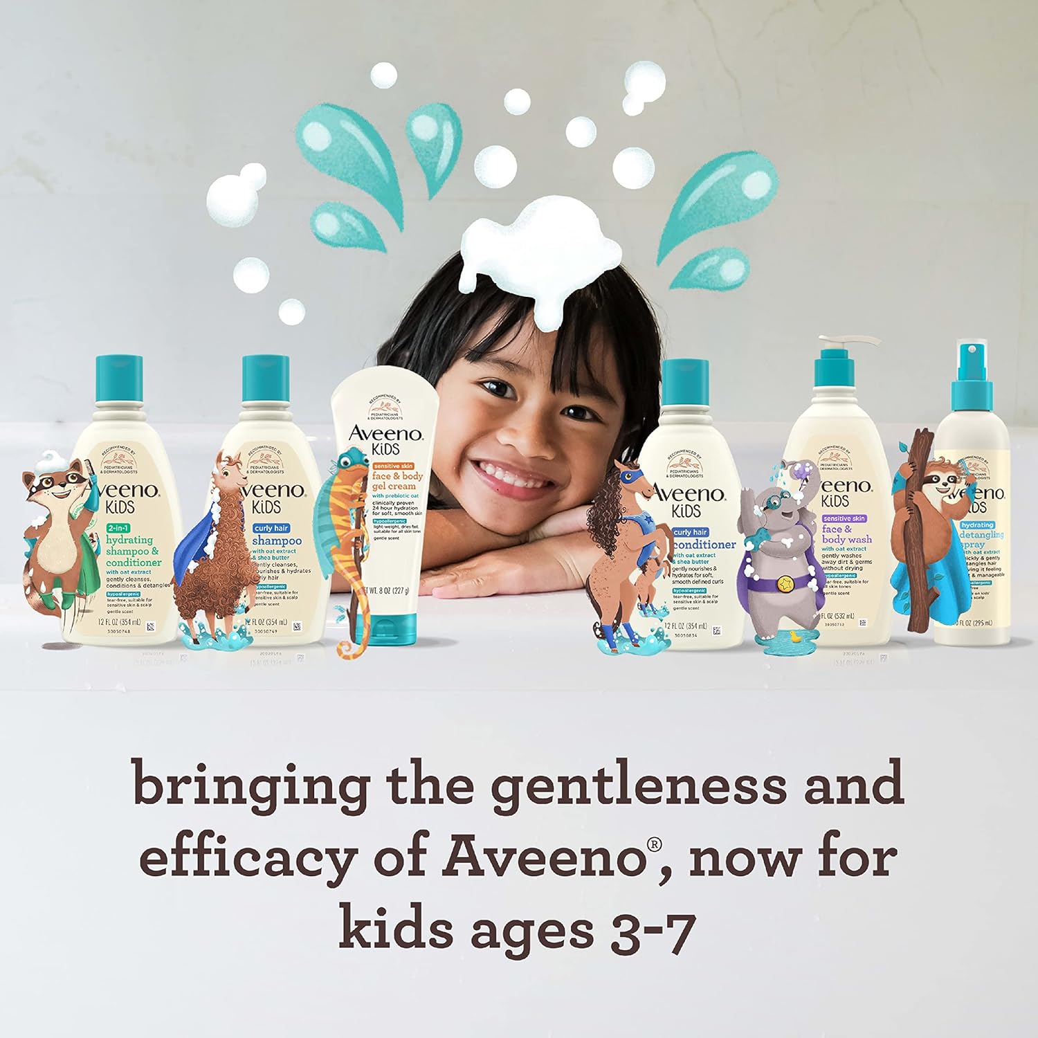 Aveeno Kids Sensitive Skin Face and Body Wash with Oat Extract, Gently Washes Away Dirt and Germs Without Drying, Tear-Free, Hypoallergenic Kids Body Wash, 18 fl. oz, 2 Pack - Image 6
