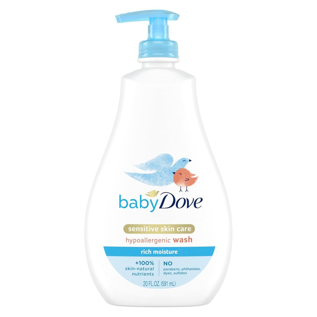 Baby Dove Sensitive Skin Care Baby Wash For Baby Bath Time Rich Moisture Tear-Free and Hypoallergenic, 20 oz (Packaging May Vary) - 1