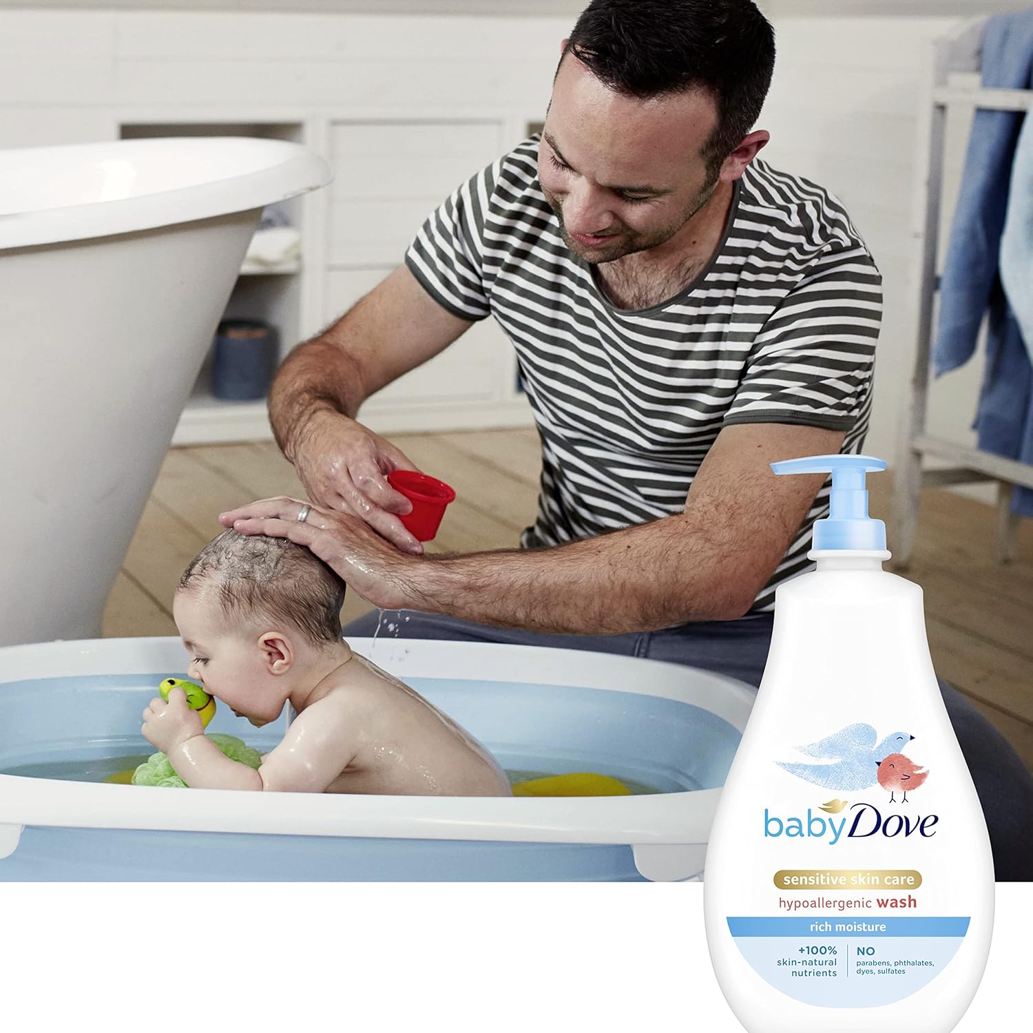 Baby Dove Sensitive Skin Care Baby Wash For Baby Bath Time Rich Moisture Tear-Free and Hypoallergenic, 20 oz (Packaging May Vary) - Image 3