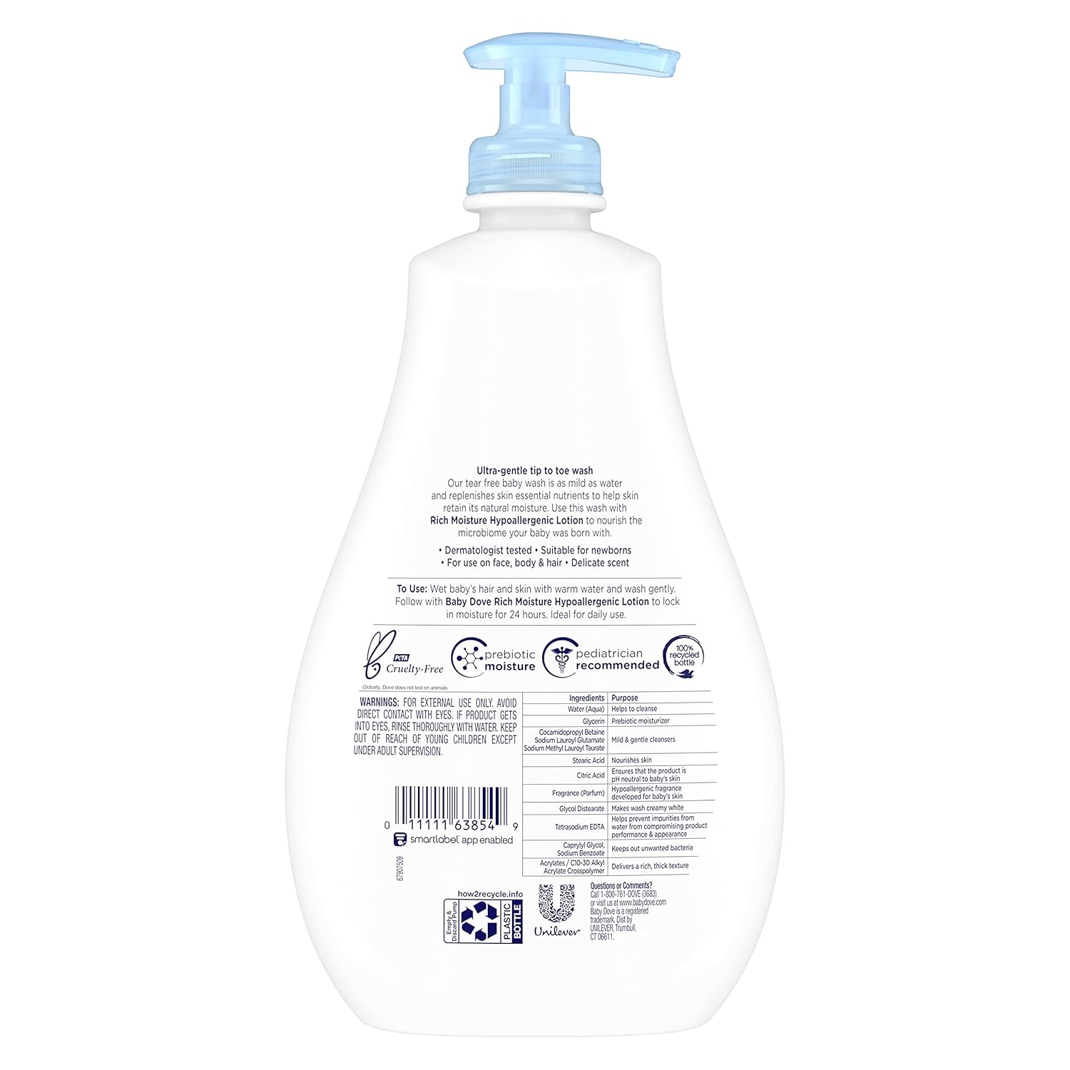 Baby Dove Sensitive Skin Care Baby Wash For Baby Bath Time Rich Moisture Tear-Free and Hypoallergenic, 20 oz (Packaging May Vary) - Image 16
