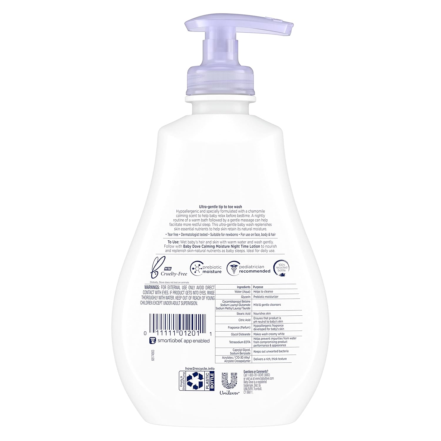 Baby Dove Sensitive Skin Care Baby Wash For a Calming Moisture Hypoallergenic and Tear-Free, Washes Away Bacteria, Chamomile, 13 Fl Oz - Image 13