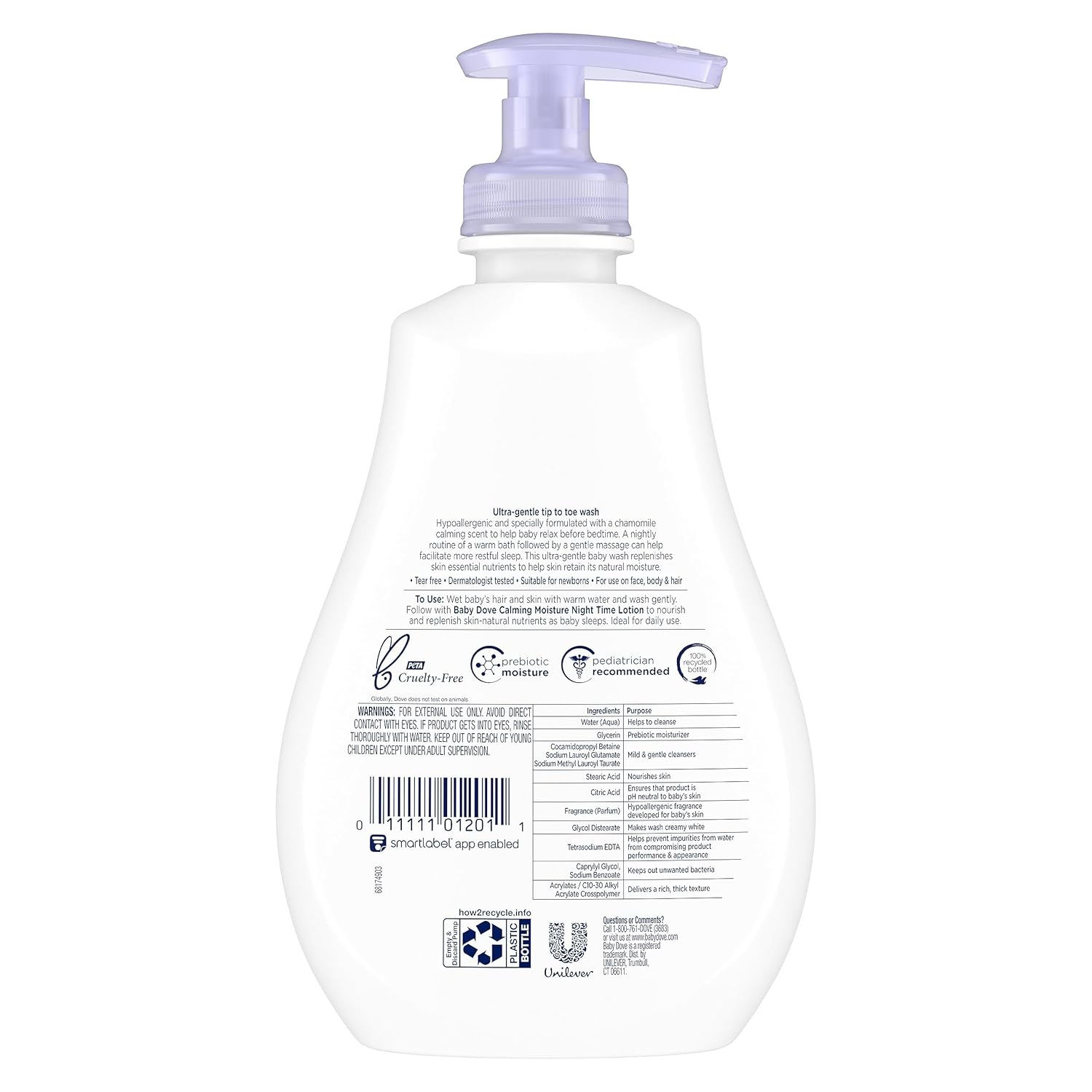Baby Dove Sensitive Skin Care Baby Wash For a Calming Moisture Hypoallergenic and Tear-Free, Washes Away Bacteria, Chamomile, 13 Fl Oz - Image 12