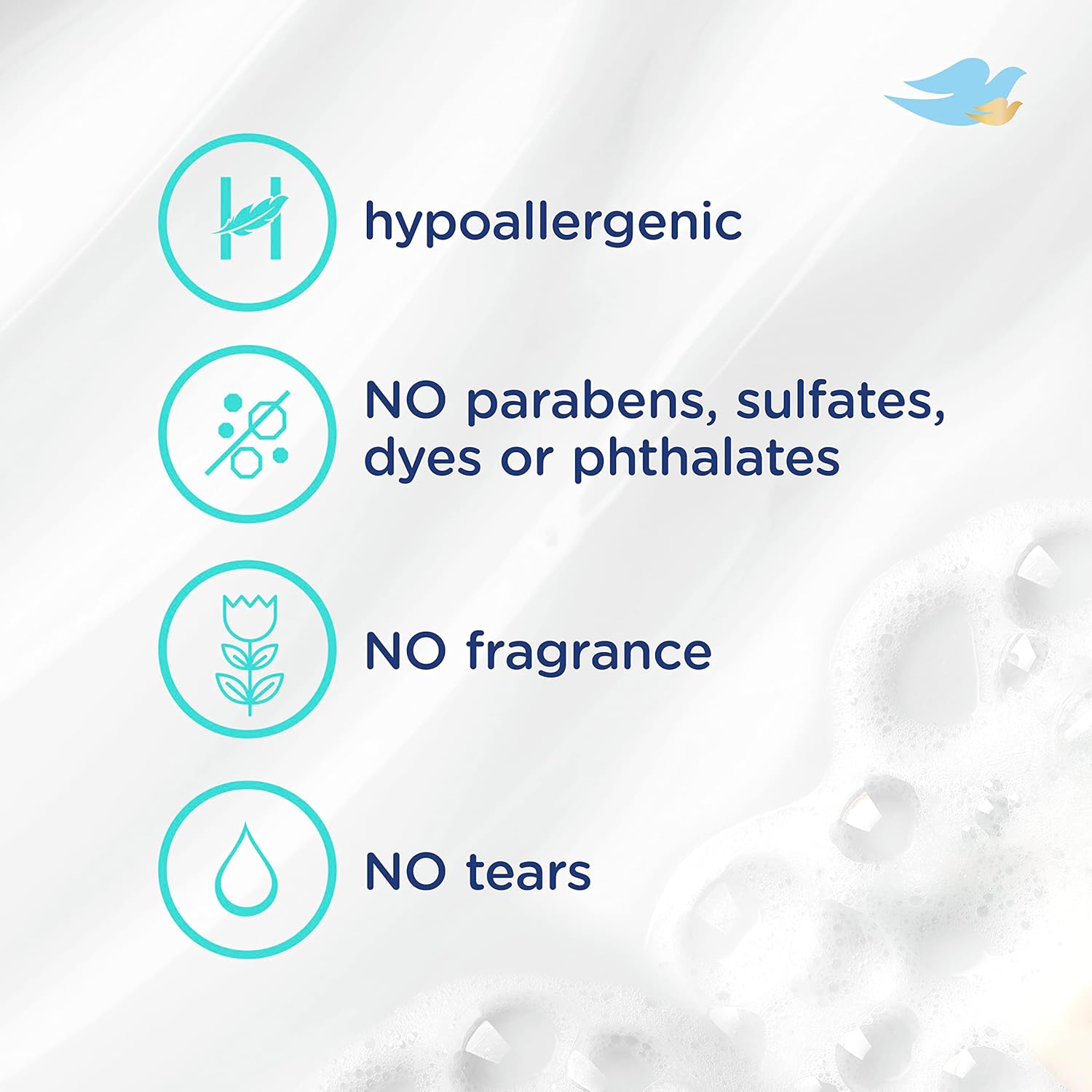 Baby Dove Sensitive Skin Care Baby Wash Fragrance Free Moisture For Baby Bath Time Fragrance Free and Hypoallergenic, Washes Away Bacteria 34 oz (Pack of 1) - Image 4