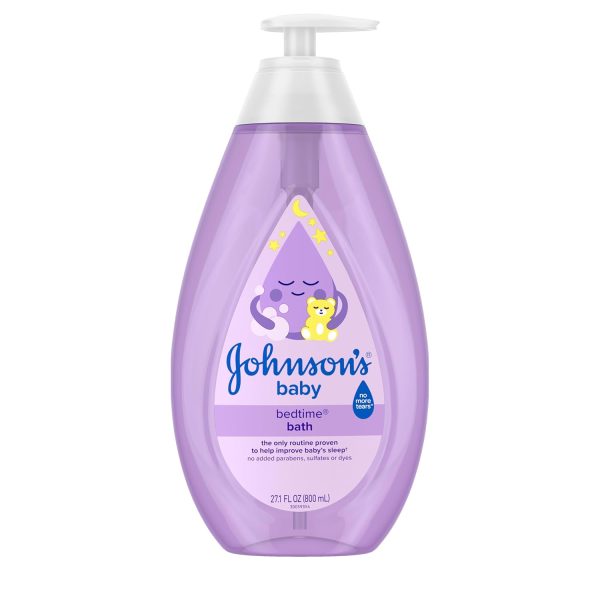 Johnson's Bedtime Baby Bath with Soothing NaturalCalm Aromas, Hypoallergenic & Tear-Free Liquid Baby Bath Formula, No Parabens, Sulfates, Dyes, or Phthalates, 27.1 fl. oz - 1