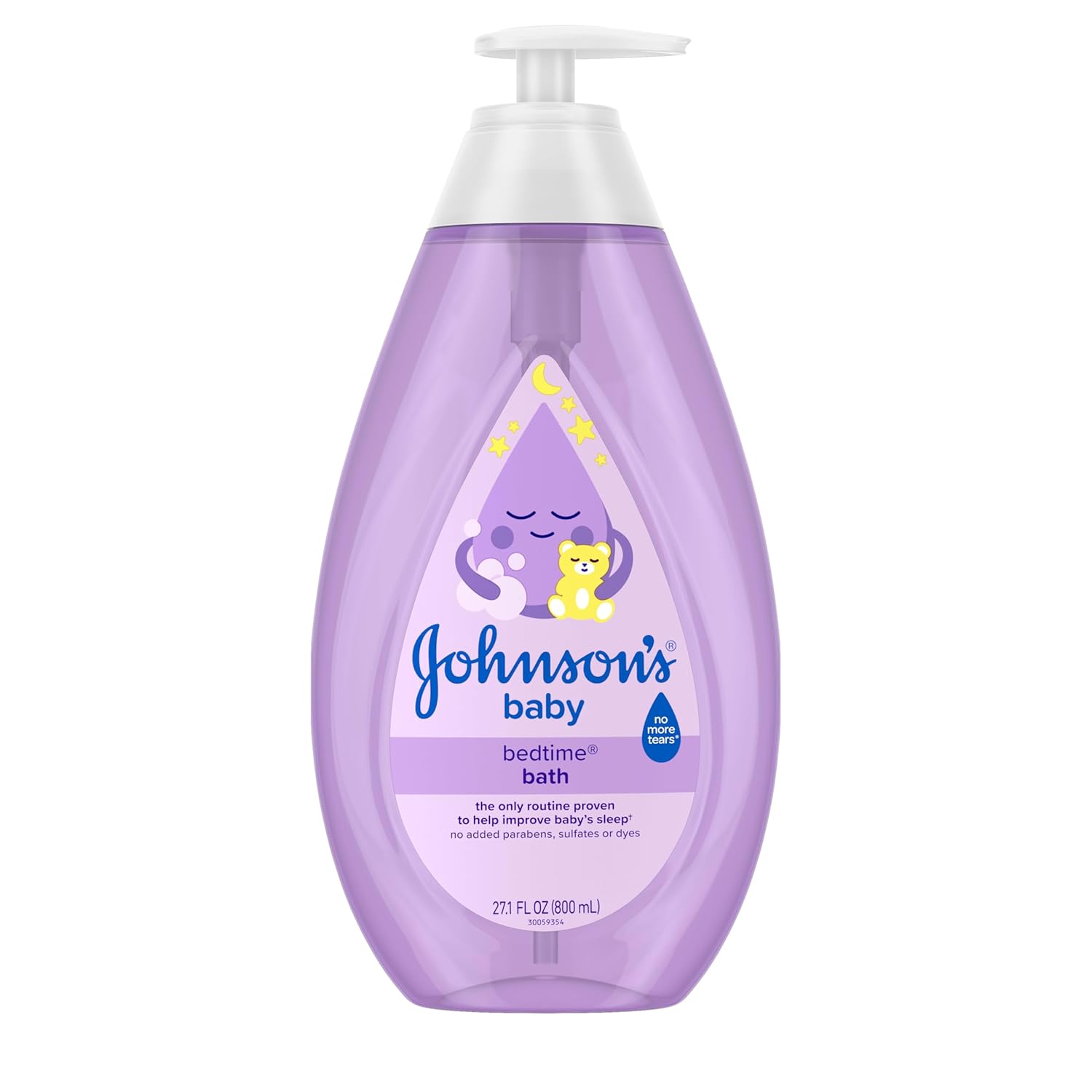 Johnson's Bedtime Baby Bath with Soothing NaturalCalm Aromas, Hypoallergenic & Tear-Free Liquid Baby Bath Formula, No Parabens, Sulfates, Dyes, or Phthalates, 27.1 fl. oz - 1