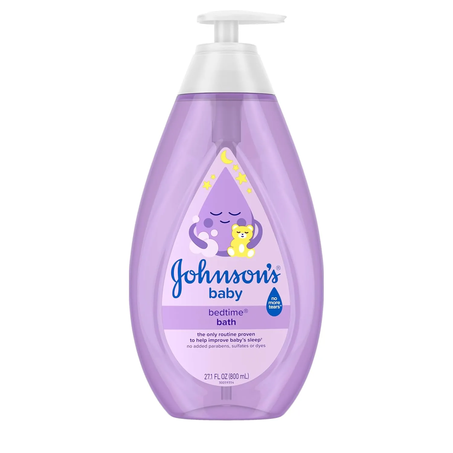 Johnson's Bedtime Baby Bath with Soothing NaturalCalm Aromas, Hypoallergenic & Tear-Free Liquid Baby Bath Formula, No Parabens, Sulfates, Dyes, or Phthalates, 27.1 fl. oz - 1