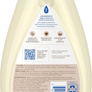 Alternative view of Johnson's Skin Nourishing Moisture Baby Wash, Vanilla & Oat Scents, Tear-Free, Hypoallergenic Baby Body Wash Cleanses, Protects from Dryness, & Leaves Skin Feeling Hydrated, 20.3 fl. oz