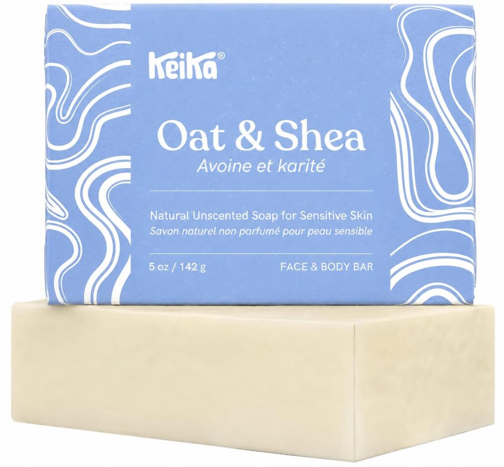 Keika Baby Soap Bar Oat & Shea Unscented for Eczema, Psoriasis, Face, Body, Infant Kids Teens Men Women with Sensitive Skin, 5 oz. - 1