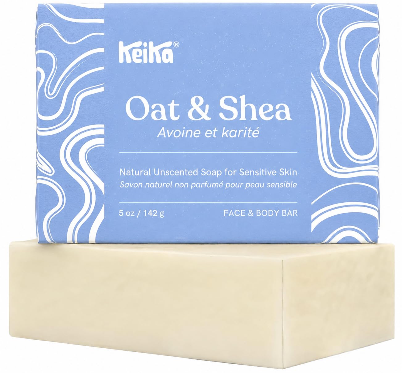 Keika Baby Soap Bar Oat & Shea Unscented for Eczema, Psoriasis, Face, Body, Infant Kids Teens Men Women with Sensitive Skin, 5 oz. - 1