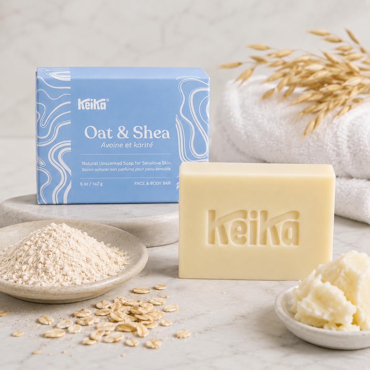 Keika Baby Soap Bar Oat & Shea Unscented for Eczema, Psoriasis, Face, Body, Infant Kids Teens Men Women with Sensitive Skin, 5 oz. - Image 8