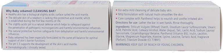 SEBAMED Baby Ultra Mild Cleansing Bar Pack of 2 - Hypoallergenic Non-irritating Cleanser with Vitamins and Amino Acids 3.5 Ounces (100g) 2pk