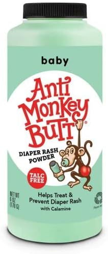 Anti Monkey Butt Baby Powder | Diaper Rash Prevention, Cornstarch & Calamine, Therapeutic Formula