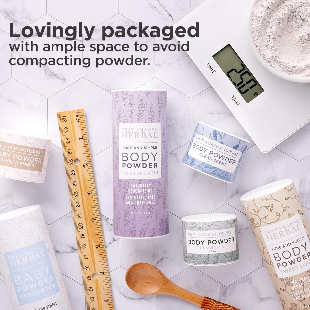 Baby Powder Talc-Free, Real Vanilla Amber Natural Scent, Cornstarch Free Arrowroot and Clay Based Powder, Synthetic Fragrance Free, Ora's Amazing Herbal, 2.5 oz - Image 8