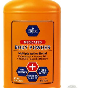 MED PRIDE Medicated Talc-Free Cornstarch Body Powder for Skin, Anti-Itch with Zinc Oxide and Menthol for Men, 10 Oz - 1